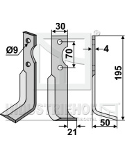 AGR-06R Nóż glebogryzarki, prawy AGR-06R.97