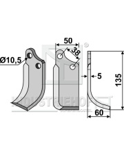 AGR-18R Nóż glebogryzarki, prawy AGR-18R.97