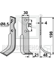 AGR-19R Nóż glebogryzarki, prawy AGR-19R.97