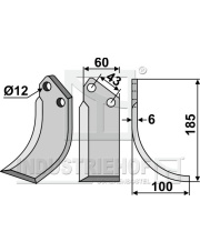 AGR-22R Nóż glebogryzarki, prawy AGR-22R.97