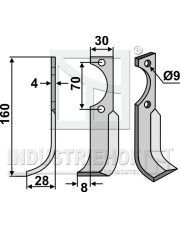 AGR-23L Nóż glebogryzarki, lewy AGR-23L.97