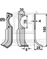 AGR-23R Nóż glebogryzarki, prawy AGR-23R.97