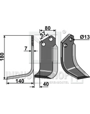 AGRA-07L Nóż glebogryzarki, lewy AGRA-07L.97