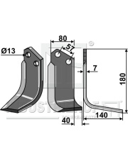 AGRA-07R Nóż glebogryzarki, prawy AGRA-07R.97