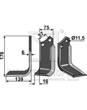 AGRI-01L Nóż glebogryzarki, lewy AGRI-01L.97