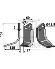 AGRI-03L Nóż glebogryzarki, lewy AGRI-03L.97