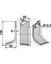 BAD-01L Nóż glebogryzarki, lewy BAD-01L.97