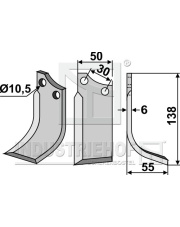 BAD-01R Nóż glebogryzarki, prawy BAD-01R.97