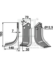 BAD-03L Nóż glebogryzarki, lewy BAD-03L.97