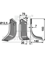 BAD-03R Nóż glebogryzarki, prawy BAD-03R.97