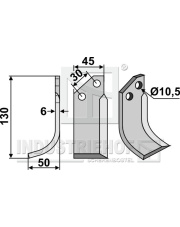 BAD-05L Nóż glebogryzarki, lewy BAD-05L.97