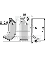 BAD-05R Nóż glebogryzarki, prawy BAD-05R.97