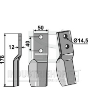 BAD-14L Ząb obrotowy, lewy BAD-14L.97