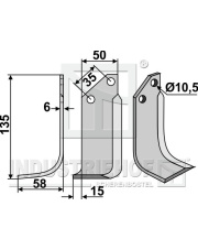 BAD-25L Nóż glebogryzarki, lewy BAD-25L.97