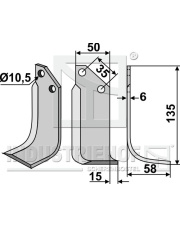 BAD-25R Nóż glebogryzarki, prawy BAD-25R.97
