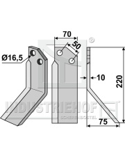 BAD-30R Nóż glebogryzarki, prawy BAD-30R.97