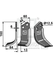 BAD-34L Nóż glebogryzarki, lewy BAD-34L.97