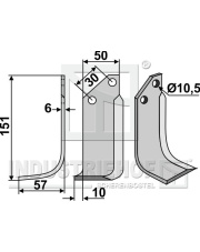 BAD-36L Nóż glebogryzarki, lewy BAD-36L.97