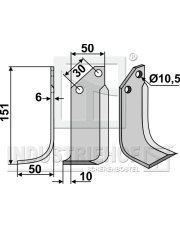 BAD-40L Nóż glebogryzarki, lewy BAD-40L.97