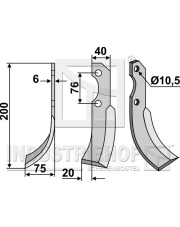 BAR-01L Nóż glebogryzarki, lewy BAR-01L.97