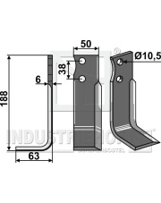 BAR-04L Nóż glebogryzarki, lewy BAR-04L.97