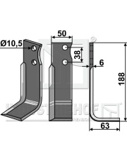 BAR-04R Nóż glebogryzarki, prawy BAR-04R.97