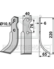 BAR-17R Nóż glebogryzarki, prawy BAR-17R.97