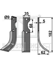 BAR-20R Nóż glebogryzarki, prawy BAR-20R.97