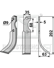 BAR-21R Nóż glebogryzarki, prawy BAR-21R.97