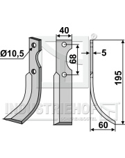 BAR-33R Nóż glebogryzarki, prawy BAR-33R.97