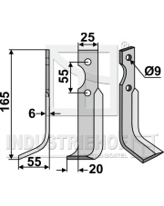 BCS-01L Nóż glebogryzarki, lewy BCS-01L.97