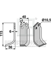 BCS-04L Nóż glebogryzarki, lewy BCS-04L.97