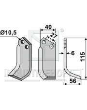 BCS-04R Nóż glebogryzarki, prawy BCS-04R.97