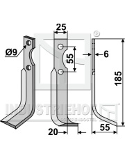 BCS-07R Nóż glebogryzarki, prawy BCS-07R.97