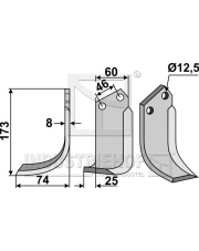 BCS-10L Nóż glebogryzarki, lewy BCS-10L.97