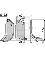 BCS-10R Nóż glebogryzarki, prawy BCS-10R.97