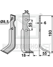 BCS-13R Nóż glebogryzarki, prawy BCS-13R.97