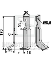 BCS-14L Nóż glebogryzarki, lewy BCS-14L.97