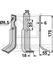 BCS-14R Nóż glebogryzarki, prawy BCS-14R.97