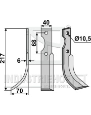 BEN-04L Nóż glebogryzarki, lewy BEN-04L.97