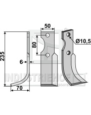 BEN-16L Nóż glebogryzarki, lewy BEN-16L.97