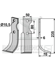 BEN-16R Nóż glebogryzarki, prawy BEN-16R.97