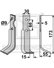 BEN-21R Nóż glebogryzarki, prawy BEN-21R.97