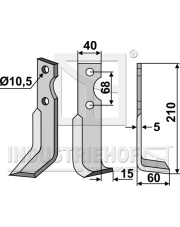 BEN-27R Nóż glebogryzarki, prawy BEN-27R.97