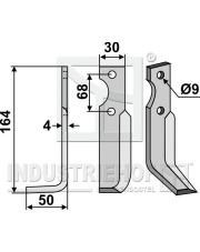 BEN-29L Nóż glebogryzarki, lewy BEN-29L.97