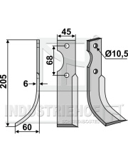 BEN-30L Nóż glebogryzarki, lewy BEN-30L.97