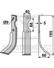 BEN-32R Nóż glebogryzarki, prawy BEN-32R.97