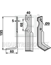BEN-33L Nóż glebogryzarki, lewy BEN-33L.97