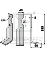 BEN-33R Nóż glebogryzarki, prawy BEN-33R.97