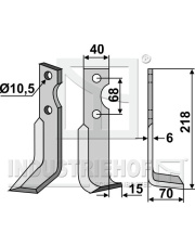BEN-40R Nóż glebogryzarki, prawy BEN-40R.97